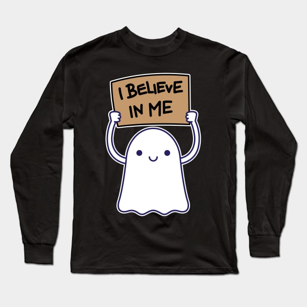 Believe In Ghost Long Sleeve T-Shirt by rudypagnel